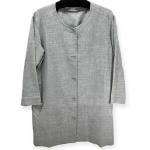 Gray Women's Button-Up Jacket